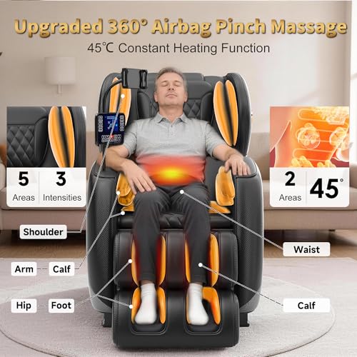 VireoNest 2026 Massage Chair Full Body, Zero Gravity Massage Chair Recliner - Upgraded 10-Point Roller, Heating, Airbags, Foot Roller, Shiatsu Full Body Massage Chairs, Gift for Parent VireoNest