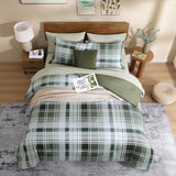 MaiRêve Olive Green Twin XL Comforter Set, Twin XL Bedding Sets for Boys Girls 5 Pieces for Dorm Farmhouse All Season Lightweight &Comfy with Fitted Sheet, Flat Sheet (Olive Green, 66"x90") MaiRêve