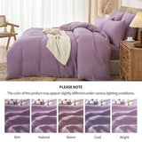 YASMENG 100% Cotton Muslin Duvet Cover Set Twin Size Purple, Ultra Soft Breathable Absorbent Gauze Bedding Duvet Cover, Luxurious Minimalist Natural Wrinkle Linen Textured Comforter Cover 68" x 90" YASMENG