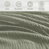 Geniospin King Size Comforter Set- 7 Piece Sage Green Textured King Bedding Set, Soft Solid Bed in a Bag for All Season, King Comforter Set with Sheets(Sage Green,102''x90'') Geniospin