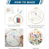 Zhenqing Wildflower Embroidery Kit for Beginners, Colorful Floral Craft Set with 20cm Hoop, Printed Pattern on 29x29cm Cotton Fabric, DIY Nature Wall Art (C0128)