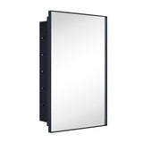 TEHOME Recessed Mount 16x26'' Squared Rectangle Matt Black Bathroom Medicine Cabinet with Mirror Black Metal Framed Rectanglular Medicine Cabinet 2 Adjustable Glass Shelves TEHOME