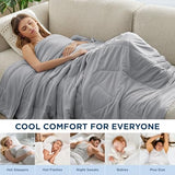 Bedsure Cooling Comforter Queen Size - GentleSoft Moisture Wicking Cooling Blanket for Hot Sleepers, Breathable Lightweight Duvet Insert, Dual-Sided Summer Blanket, Gray, 88x88 Inches Bedsure