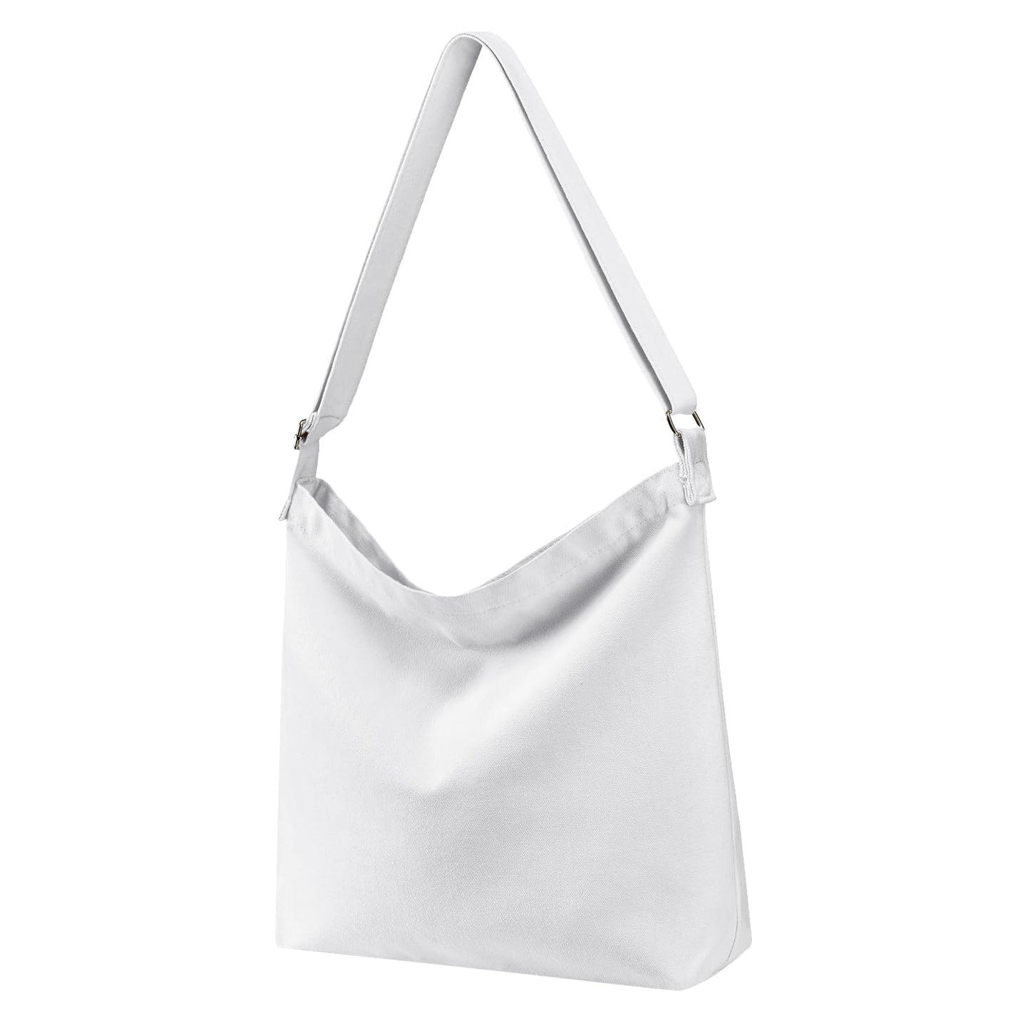 Draw blank White Women's blank large Size Canvas Crossbody Tote Handbags Shoulder Bag Hobo Casual Tote Diy/gifts/aesthetic/personalized