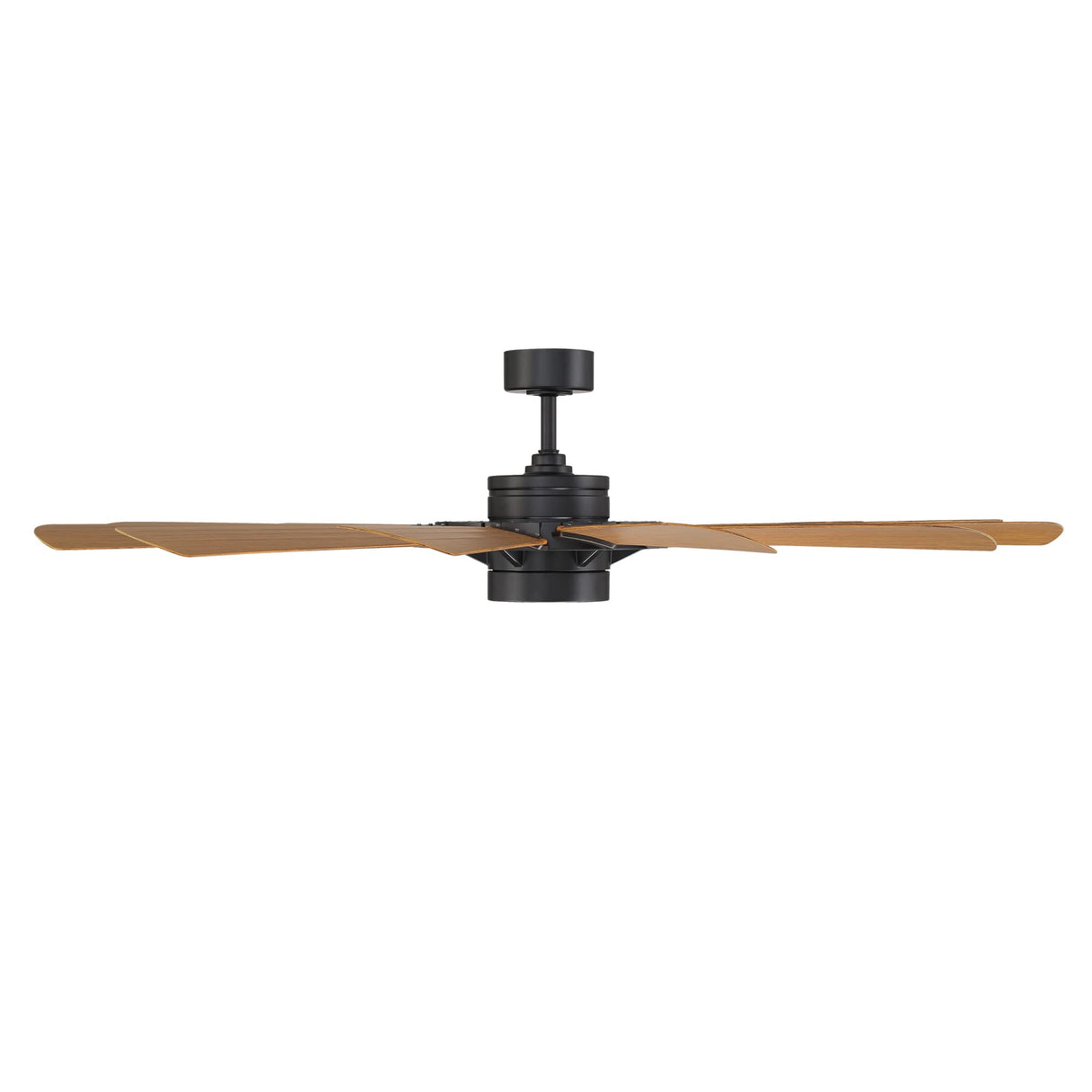 Windmill Indoor and Outdoor 12-Blade Smart Home Ceiling Fan 65in Matte Black Distressed Koa with 3000K LED Light Kit and Remote Control works with Alexa and iOS or Android App WAC Lighting