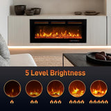 Winado 42" Electric Fireplace, Inserts/Wall Mounted Fireplace Heater with Remote Control, 12 Adjustable Flame Colors, Log & Crystal, 8H Timer for Living Room, Bedroom Inddoor Winado