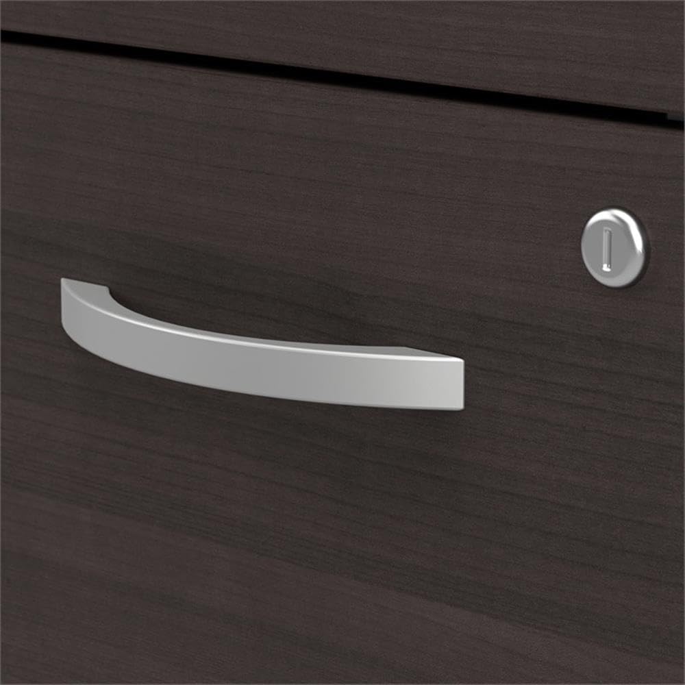 Bush Business Furniture Arrive 72W x 72D L Shaped Reception Desk with Shelf and Mobile File Cabinet in Storm Gray, Modern Receptionist Station for Office Waiting Room Bush Furniture