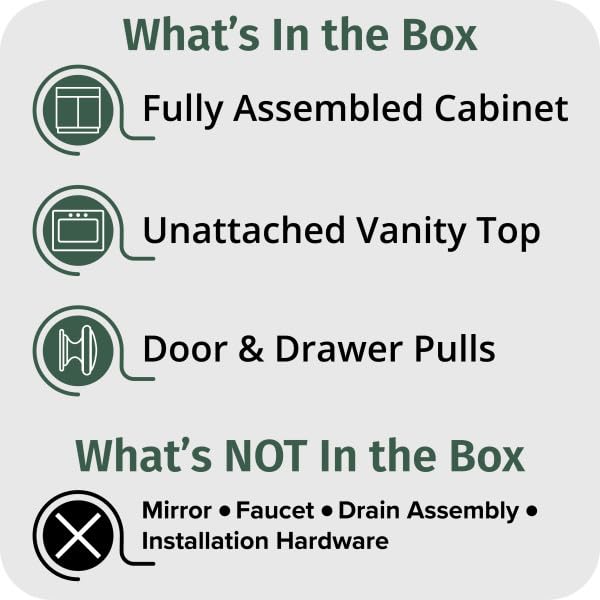 Spring Mill Cabinets Nixie 18 Inch Bathroom Vanity with White Single Sink Top, 1-Door Cabinet, 1 Drawer, 18.5" W x 16.75" D x 34.38" H, White Washed Oak Spring Mill Cabinets