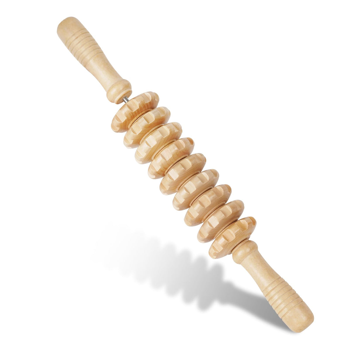 Liitrton Manual Wooden Fascia Massage Roller Trigger Points for Release Cellulite Sore Muscle Blasting (White) Liitrton