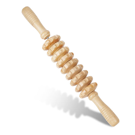 Liitrton Manual Wooden Fascia Massage Roller Trigger Points for Release Cellulite Sore Muscle Blasting (White) Liitrton