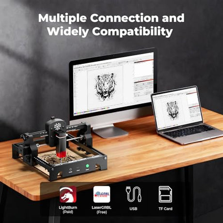 ACMER S1 Laser Engraver 3500mW, Compact Desktop Engraving & Cutting Machine for DIY Crafts, Small Business & Makers, 130×130mm Work Area, 0.04mm Detail Engraving for Wood, Acrylic ACMER
