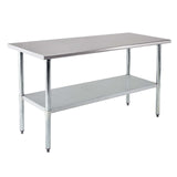 Profeeshaw Stainless Steel Prep Table 60x24 Inch NSF Commercial Work Table with Undershelf Heavy Duty Table for Kitchen Restaurant Home Hotel Profeeshaw