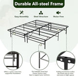 MAKE CHANGES Queen Folding Bed Frame, Heavy Duty Metal Queen Platform with 14" Storage, Easy Assembly, No Box Spring Needed, RV & Motel Ready MAKE CHANGES