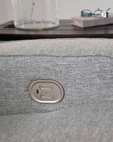Signature Design by Ashley Biscoe Casual UV Resistant Power Reclining Sofa with Adjustable Headrest and USB Ports, Light Gray Signature Design by Ashley