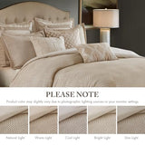 Madison Park Signature Queen Luxury Jacquard Comforter Set, Removable Duvet Cover with Insert, Oversized Overfilled Bedding, Hand-Guided Embroidered Texture Accents, Geometric Ivory, 8-Piece Madison Park