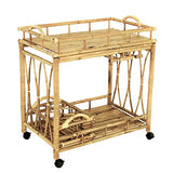 Statra Zew Bamboo Wheeled Serving Cart Wine Natural Statra