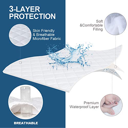 Waterproof Sofa Bed Mattress Protector Pad, Absorbent Queen Sleeper Sofa Mattress Topper Cover Quilted, Fitted Mattress Protector, 60" x72", White Moonsea