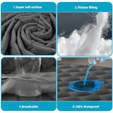 Queen Mattress Protector, Waterproof Mattress Pad Noiseless with Deep Pocket for 8-21 inches Mattress, Soft & Breathable Bed Mattress Cover Washable for Home, Bedroom, Hotel Queen Size (Dark Gray) Kmall