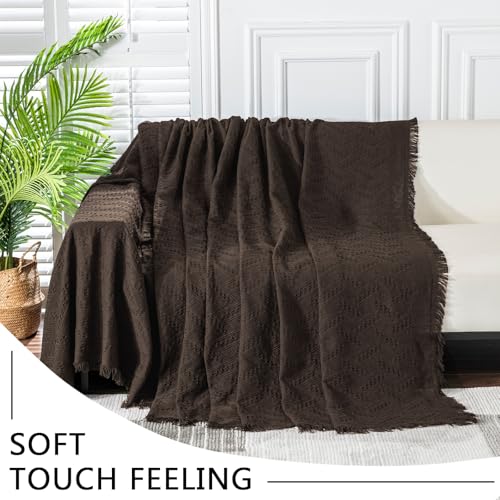MEETSKY Sofa Covers Small Couch Cover Couch Slipcovers for Reclining Loveseat/Chair/Futon Washable Sofa Protector Decorative Modern Style for Living Room (71"x 91", Medium, Chocolate) MEETSKY