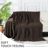 MEETSKY Sofa Covers Small Couch Cover Couch Slipcovers for Reclining Loveseat/Chair/Futon Washable Sofa Protector Decorative Modern Style for Living Room (71"x 91", Medium, Chocolate) MEETSKY