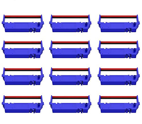 12 Pack Compatible SP700 Printer Ribbon B/R Replacement for Star RC-700BR SP-700BR SP-712 SP-742 Ink Ribbon, Black and Red Bigger