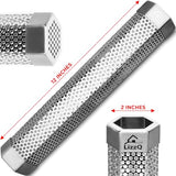 LIZZQ Premium Pellet Smoker Tube 12 inches - 5 Hours of Billowing Smoke - Hot or Cold Smoking - for Any Grill or Smoker - An Easy and Safe Way to Provide Smoking - Free eBook Grilling Ideas & Recipes LIZZQ