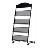 GENMO Floor-Standing Magazine Rack - Display & Store Newspapers, Magazines & Books - Simple Iron (Black) GENMO