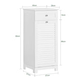 SoBuy Bathroom Laundry Cabinet Tilt-Out Hamper Unit Hidden Basket Organizer with Sliding Drawer Freestanding Narrow Sorter, White BZR73-W SoBuy