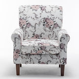 Container Furniture Direct Classic Accent Armchair with Birch Wood Frame and Comfortable Rolled Armrests, Arm Chairs for Living Room, Bedroom and Office Decor, 03 Printed Fabric Container Furniture Direct