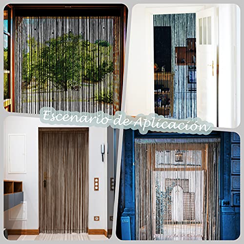 YaoYue Beaded Curtain Door String Curtains for Doorway Tassels Beads Hanging Fringe Hippie Room Divider Window Hallway Entrance Wall Closet Bedroom Privacy Decor (39×79in/100×200cm, Coffee) YaoYue