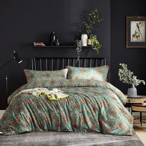 Ikawaapurry Comforter Set for Queen Size Bed Farmhouse Boho Bedding Sets Fluffy Lightweight Flowers Plants All Season 3 Pcs Comforter with 2 Pillow Shames Ikawaapurry