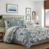 Tommy Bahama - California King Comforter Set, Soft Woven Bedding with Matching Pillowcases & Bed Skirt, Medium Weight for Year Round Comfort, 4 Piece Bed Set (Raw Coast Blue) Tommy Bahama