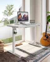 ErGear Dual Motor Electric Standing Desk with Drawers,48x24 Inch Whole-Piece Quick Install,Height Adjustable Stand up Sit Stand Home Office Ergonomic Workstation with USB Charging Ports(White) ErGear