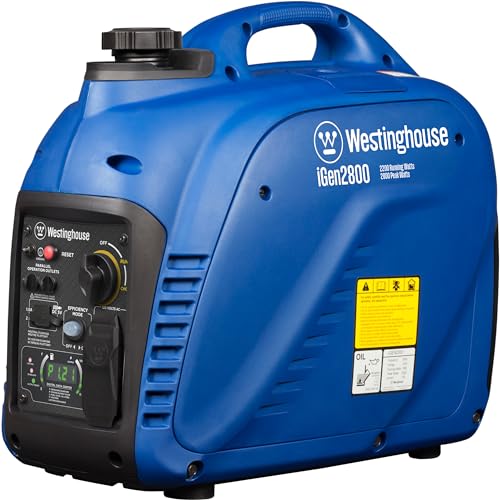 Westinghouse Outdoor Power Equipment 2800 Peak Watt Super Quiet & Lightweight Portable Inverter Generator, Gas Powered, Parallel Capable, Long Run Time - WoodArtSupply