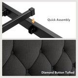 iPormis Twin Bed Frame with Storage Drawers, Linen Upholstered Headboard Platform Bed with Charging Station, No Box Spring Needed, Metal Slats Support, Noise-Free, Easy Assembly, Black iPormis