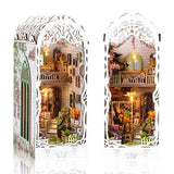 DIY Book Nook Kit - Miniature Dollhouse Booknook Kit for Adults,Teens, 3D Wooden Puzzle Bookend Bookshelf Deco, Christmas Birthday Gift, Flower House