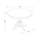 East West Furniture HLNI5-BMK-W 5 Piece Dining Room Furniture Set Includes a Round Dining Table with Pedestal and 4 Wood Seat Chairs, 42x42 Inch, Buttermilk & Cherry East West Furniture