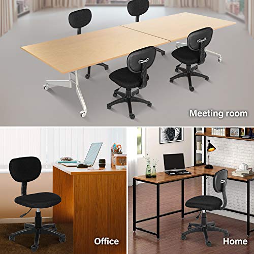 YSSOA Office Ergonomic Mesh Computer Chair with Wheels & Arms, Black, Lumbar Support YSSOA