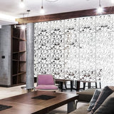 LRZCGB Hanging Room Divider,24 Pieces PVC Screen Partition Panel with Butterfly Flower Bird for Living Dining Study Sitting-Room Hotel Bar Decoration (White, 24) LRZCGB