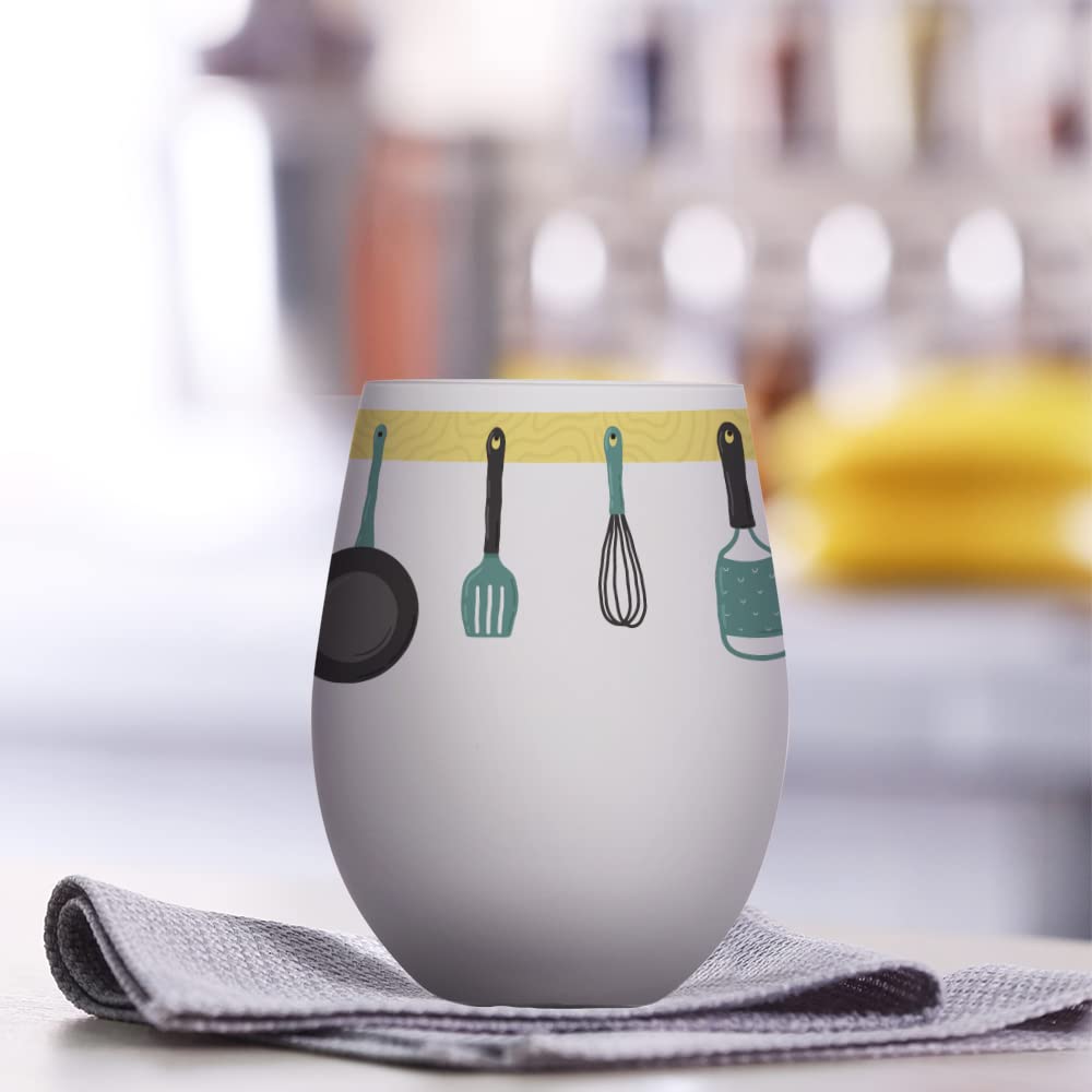 PYD Life Sublimation Blanks Wine Glasses Stemless Frosted 17 OZ Wine Tumbler Glass Cups Mugs Bulk for Sublimation Print 6 Pack PYD Life