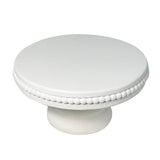 dwellington White Wash Display Wood Riser, 8.25inch Shabby Chic Pedestal Tray Decor with Beads, Farmhouse Display Stands for Coffee Bar, Bathroom, Kitchen Island (White) dwellington