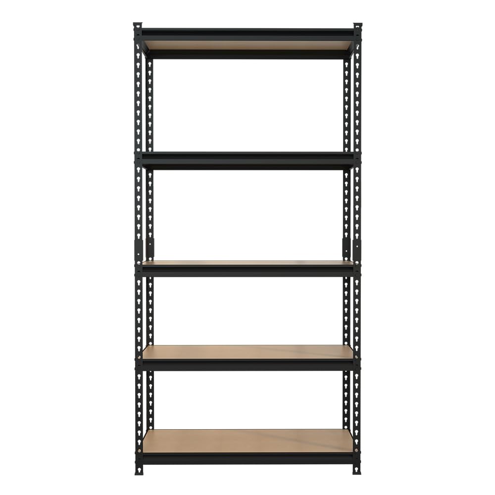 JEKOSEN 4000Lbs Storage Shelves Heavy Duty 5 Tier Adjustable Garage Shelving,Utility Rack Shelf Units for Closet Pantry Basement Kitchen Warehouse,36" Wx18 Dx72 H,Black JEKOSEN