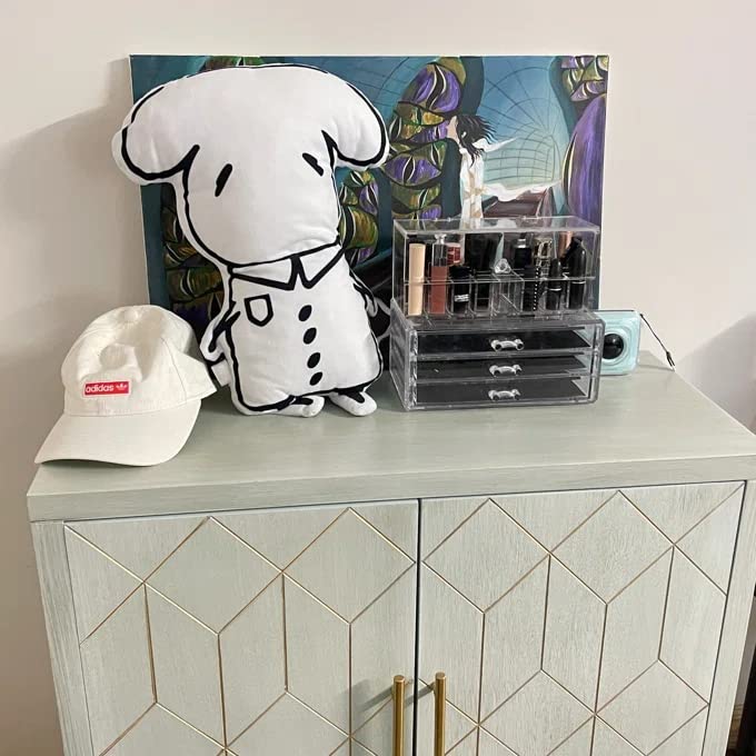 HLR Green Accent Cabinet with Gold Trim,Storage Cabinet with 2 Doors,Modern Wooden Sideboard for Living Room, Kitchen, Office and Hallway HLR