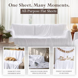Utopia Bedding Flat Sheets - Pack of 6 - Soft Brushed Microfiber Fabric - Shrinkage & Fade Resistant Top Sheets - Easy Care (Queen, White) Utopia Bedding