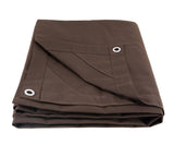 Mytee Products 20' x 40' Dark Brown 12oz Canvas Tarp with Grommets - Water Resistant - Heavy Duty Canvas Tarps - Multipurpose Tarpaulin Cover for Canopy Tent, Roof, Camping, Semi Trucks & Cargo Mytee Products