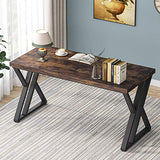 LITTLE TREE 55 Inch Large Simple Industrial Computer Desk Study Writing Table Home Office Workstation,Rustic Brown LITTLE TREE