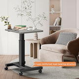 WNJQBY Mobile Standing Desk with Wheels, Elevating Table,Lift desks for Home Office,Rolling Portable Laptop Desk Height Adjustable, Mobile Computer Desk,Small Sit Stand Workstation（Black） WNJQBY