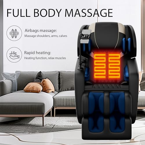 Msutree 2026 Massage Chair Full Body, Zero Gravity Massage Recliner Chair with Auto Modes, 6 Fix Point Rollers, Airbag, Foot Massage, Touch Screen Controller, Deep Yoga Stretch, Heating Function