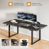 71x32 Inch Adjustable Standing Desk with 4 Legs, Stand-up Desk Features a Spacious Rectangular Top, Dual-Motor Lift, and Memory Presets (28-46Inch) for Home Offices or Computer Workstations, Black Lefurture