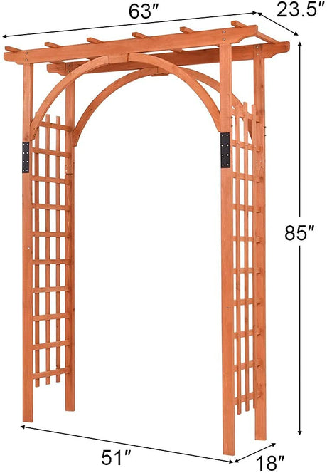Nightcore, Wooden Garden Trellis Pergola 85 inch Arbor, Wedding Arches for Ceremony, Wood Color GLACER